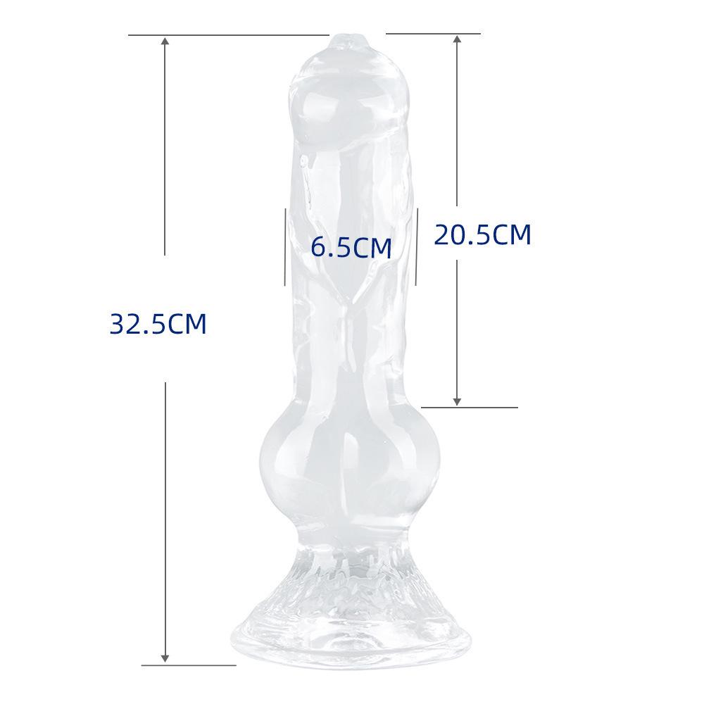 Animal Dog Dick-Shaped Transparent Anal Plug - Large Size Erotic Sex Toy for Women