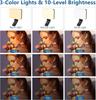60 LED Portable Selfie Light Video Conference Lighting with Clip & Camera Tripod Adapter Rechargeable CRI 97+, 3 Light Modes
