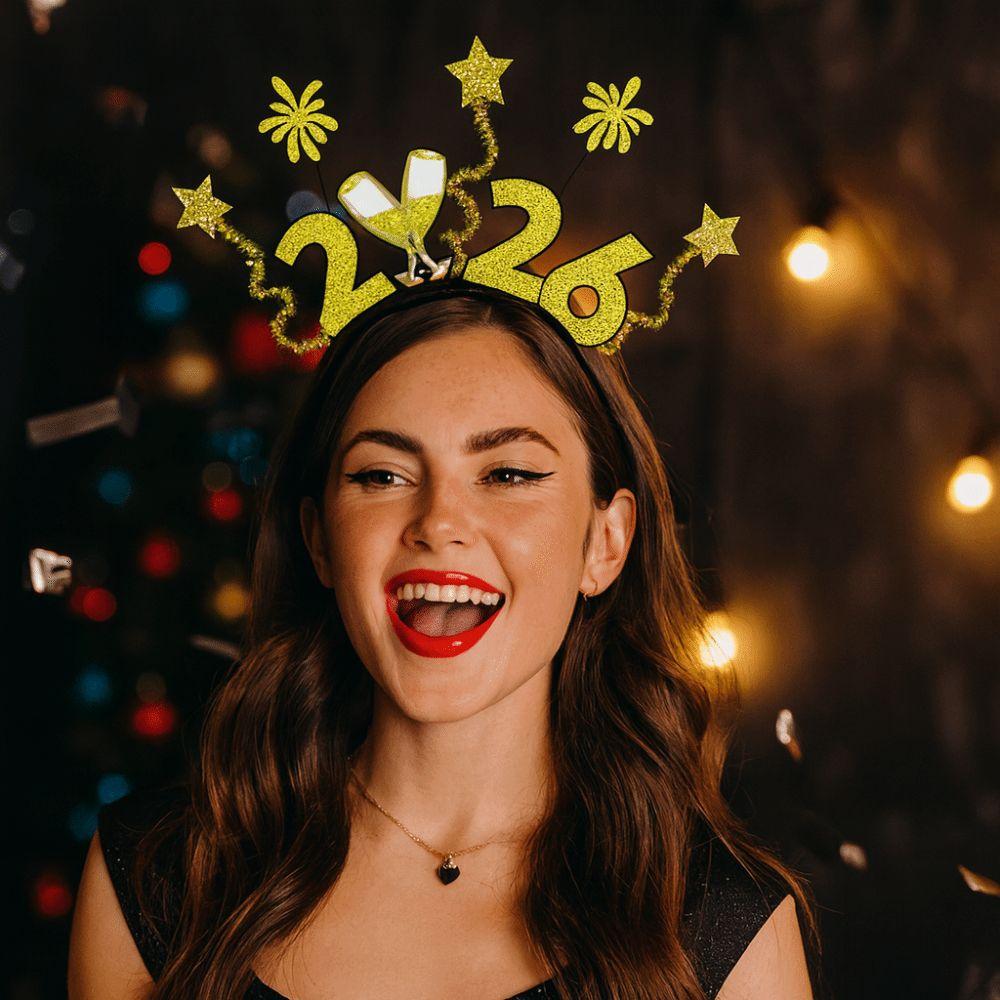 Star Strip New Year Hair Clip Sequin Star Headdress Decorative Alphabet Headpiece New Year Event