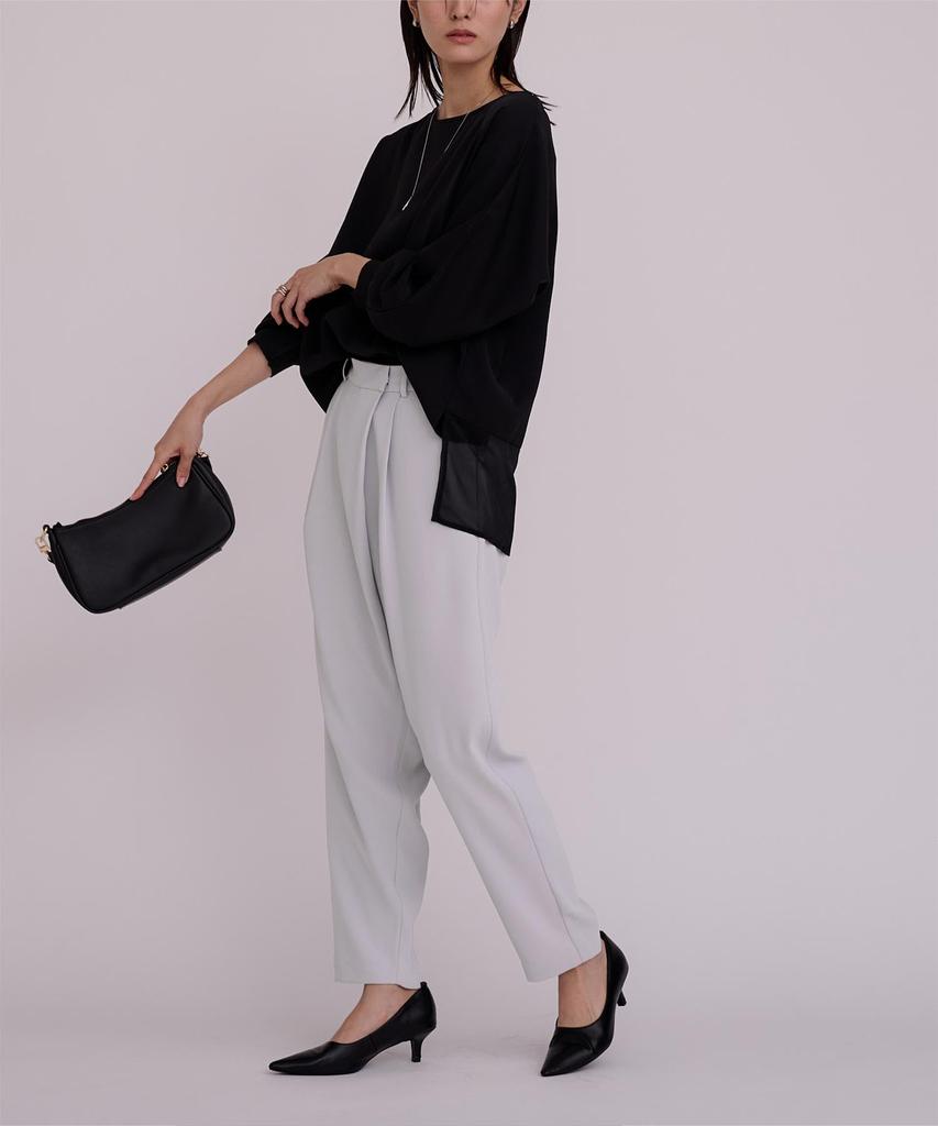 Yours Wrap Tapered Pants BFXU1789 M Gray Women's