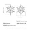 925 Sterling Silver Premium Fashion Snowflake Zircon Pearl Stud Earrings Birthday Party Anniversary Gift