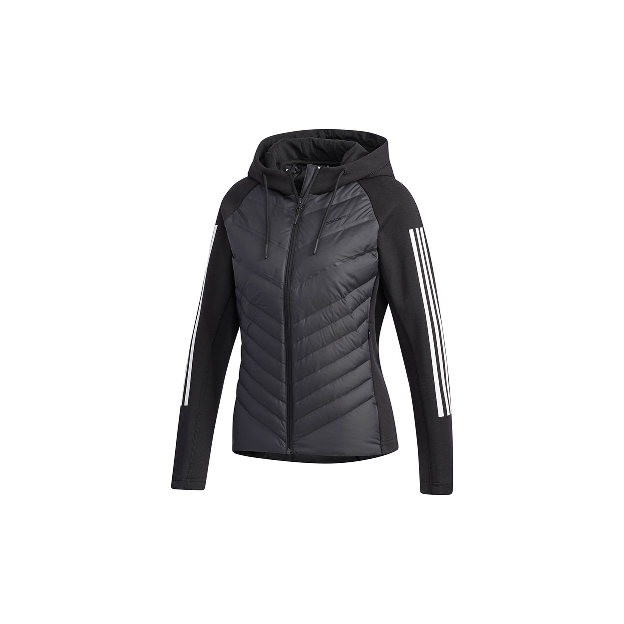 adidas Neo Women s Hooded Down Jacket Black DM4349 S