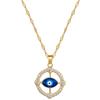 Round Eyes Light Luxury Temperament Gorgeous Full Diamond Necklace Female Versatile Collarbone Chain Titanium Steel Chain