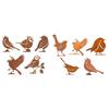 5x Rusted Birds Decorations Metal Bird Silhouette for Yard Gates Outside
