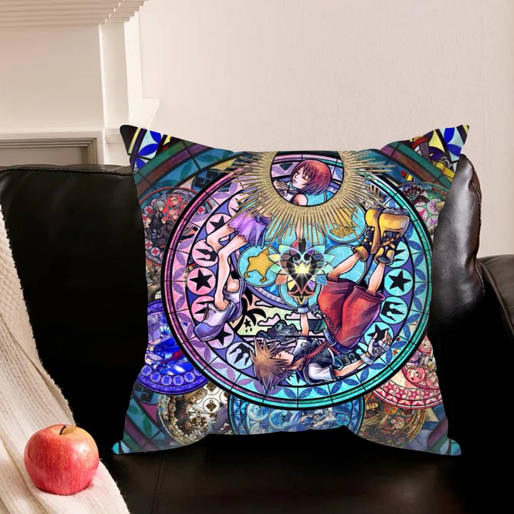 K-Kingdoms Hearts-S G-Game Pillowcase For Sofa Room Office Decor Printing Protector Cushion Cover Valentine Gift Custom