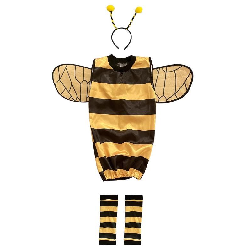 Kids & Adult Bee Costume Set - Cute Insect Cosplay Outfits with Wings & Antenna Headband for School Play,Stage Performance
