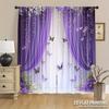 2pcs 2D Artistic Purple & White Door Curtains – for Bedroom   Living Room   Office   Home & Caf Decor