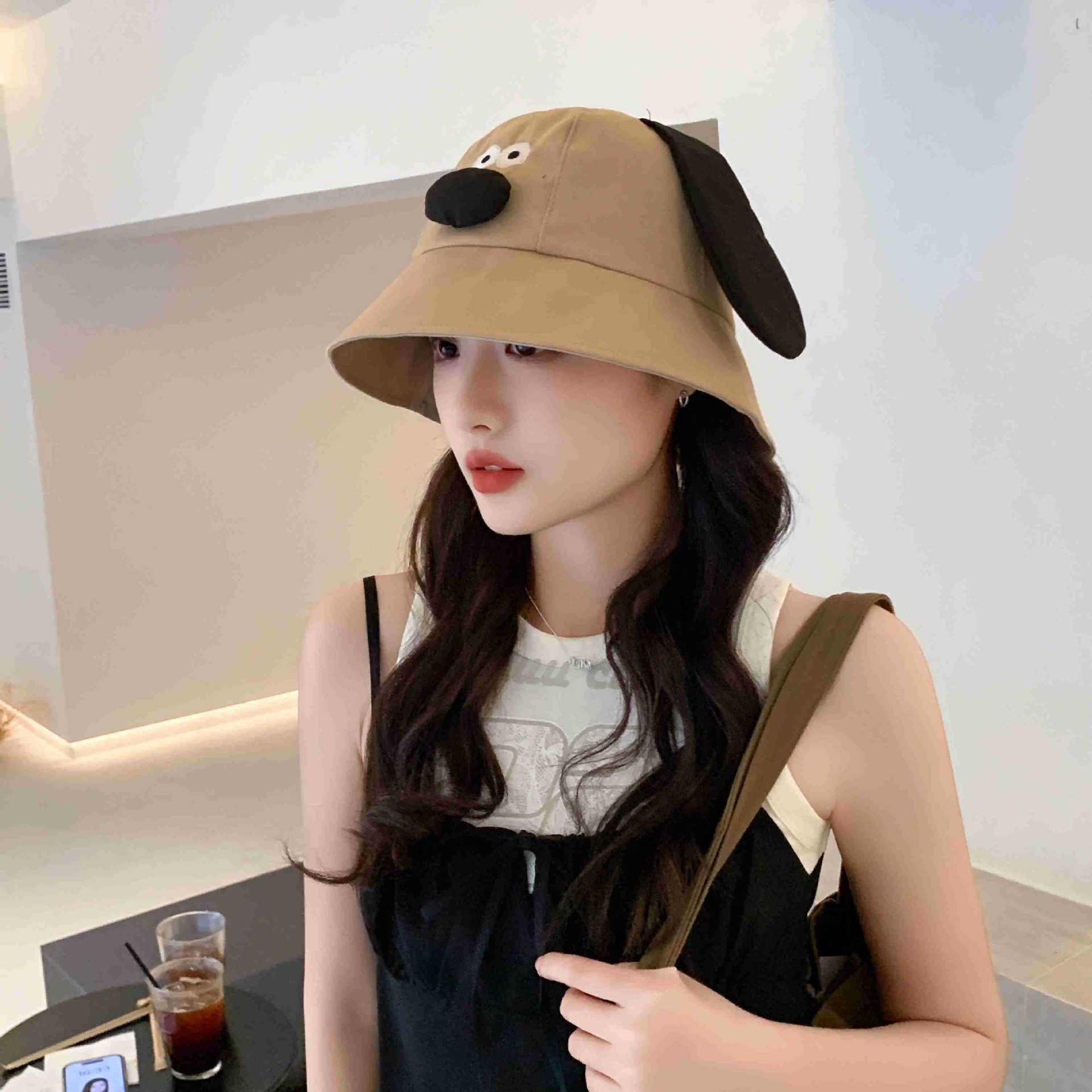 

Милая панама в корейском стиле с собачкой - Защита от солнца для женщин, Делает лицо визуально стройнее, Идеально подходит для весенних/летних пляжных прогулок. One Size