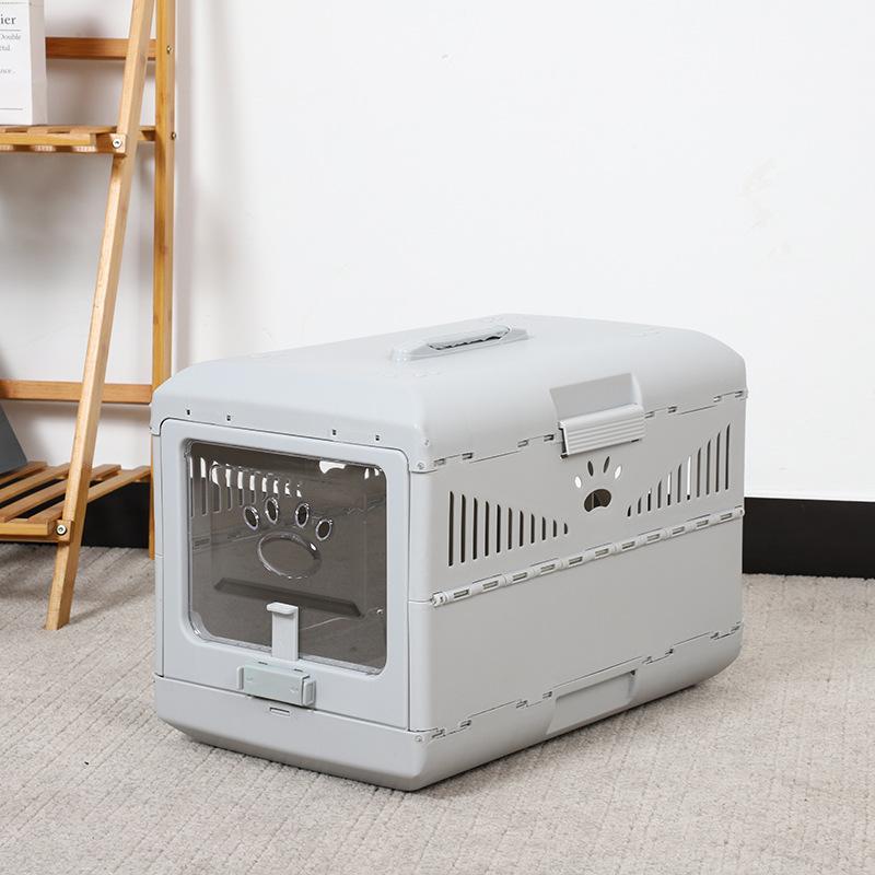 

Portable Folding Pet Travel Cat Box Large Space Breathable Car Carriers Easy for Storage Pet Box Foldable Cat Carriers Supplies 48x29x30cm