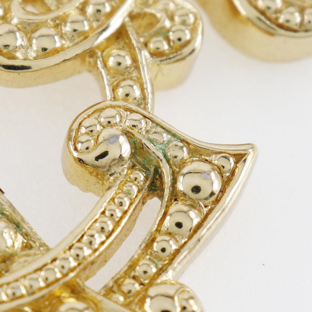 Dior Emblem Logo Necklace Vintage Gold Plated Gold 74.6g Women Used