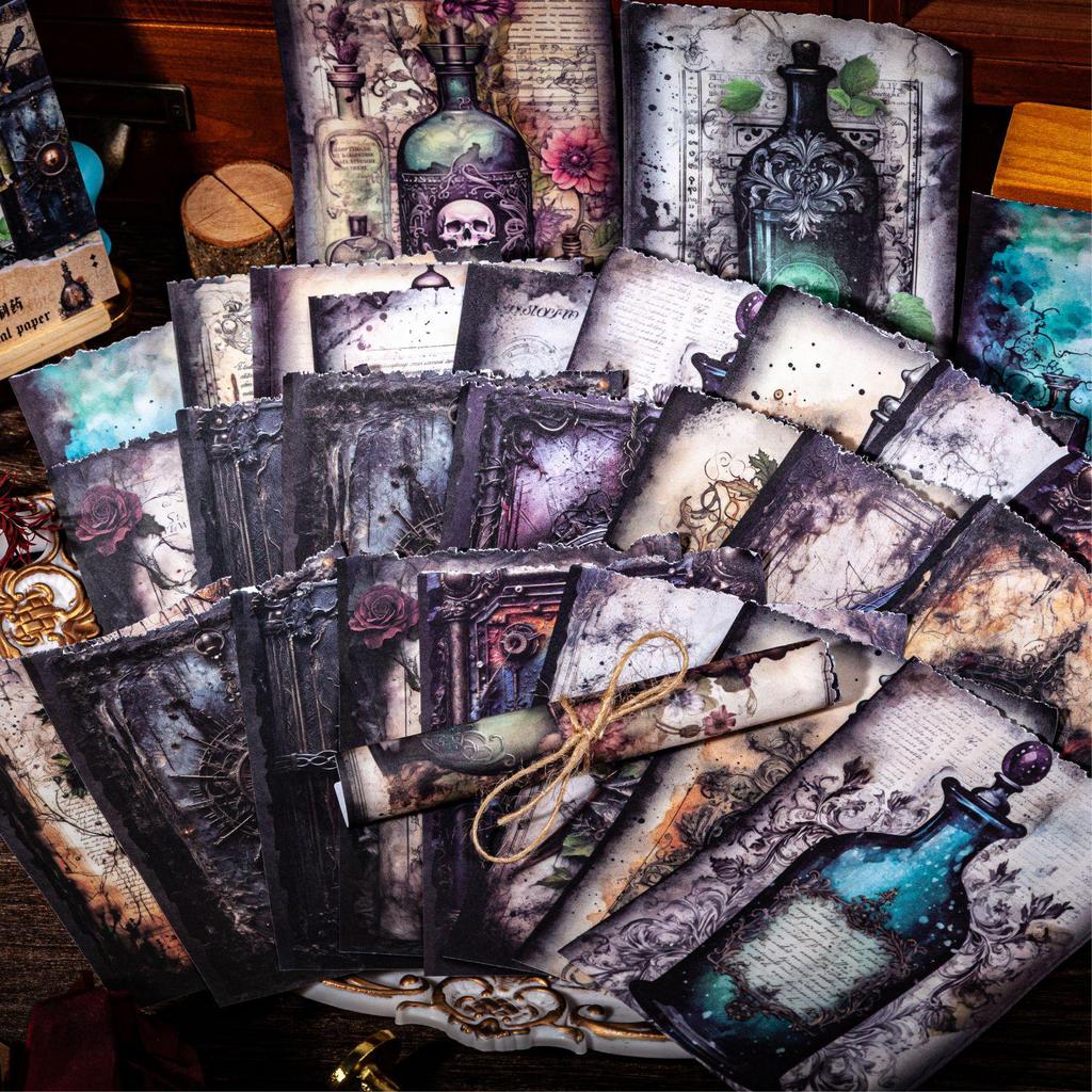 Gothic World Series Retro Tagebuch DIY Materialbuch - 6 Designs, 40 Blatt pro Packung