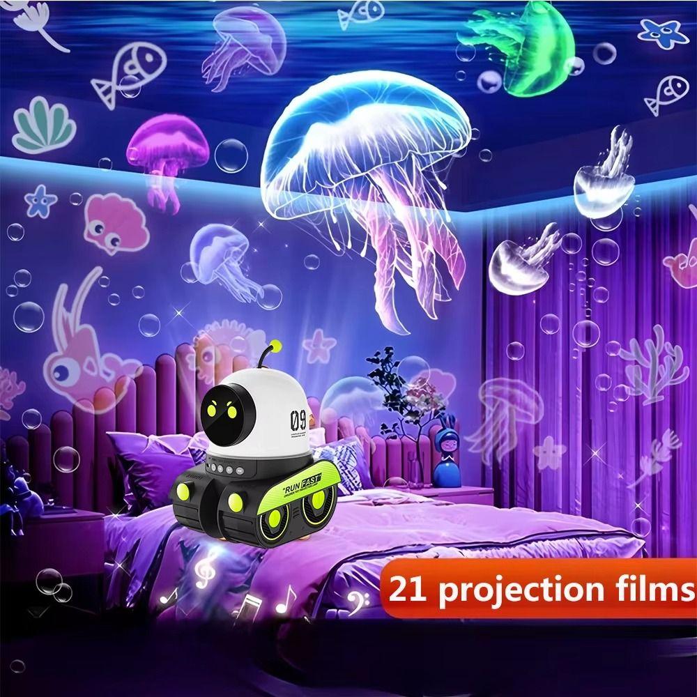 Ocean Jellyfish Projection Robot Tank Projector Lamp Cartoon Holiday Projector  Kids Room Decor