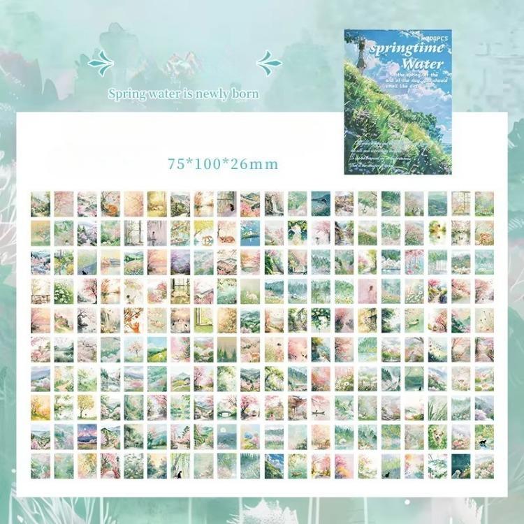 200 listů, materiál pro krajinu, papír, dekorace, deník, album, scrapbooking, materiál, pozadí, papír, odpadky, deníkové potřeby