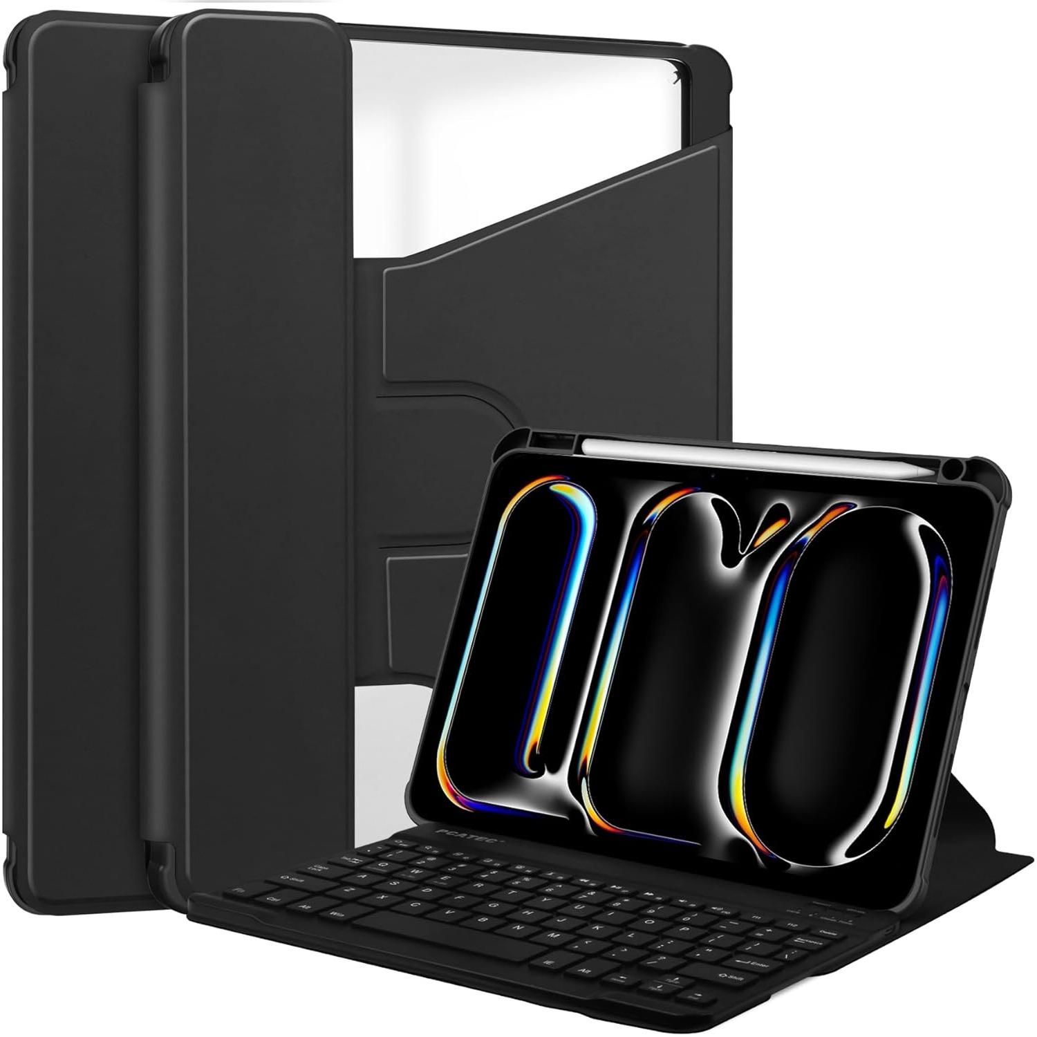 Dteck for iPad Pro 11-inch M4/M5 (2024/2025) Rotating Smart Folio Case with Auto Sleep Wake/Stand/Pencil Holder Slot/Magnetic Closure