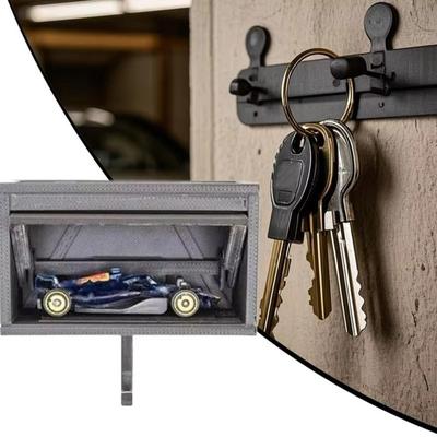 Open Garage Door Design Modern Key Holder Wall Mount Engaging Ornament Car Garage Key Holder Decorative Space-Saving