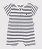 Short Rompers A0CG2 12 Months 74cm [Petit Bateau] Off-White/Navy