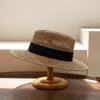 Hollow Panama Hat French Webbing Holiday Jazz Hat Knitted Topper Beach Photo Ambience Sun Hat