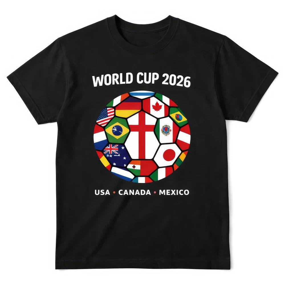 World Cup 2026 Football Shirt Flags Of The World Soccer Fan Graphic Tee S
