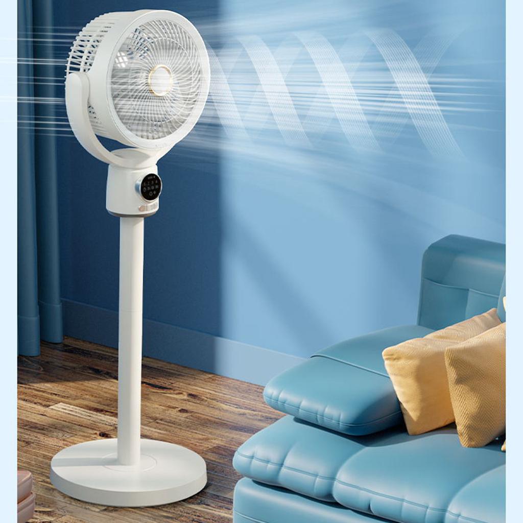 Circulation Floor Fan with Night Light Desktop Fan with Detachable Rod 5 Wind Speeds   3H/6H/9H Timer Auto Oscillation Remote Control