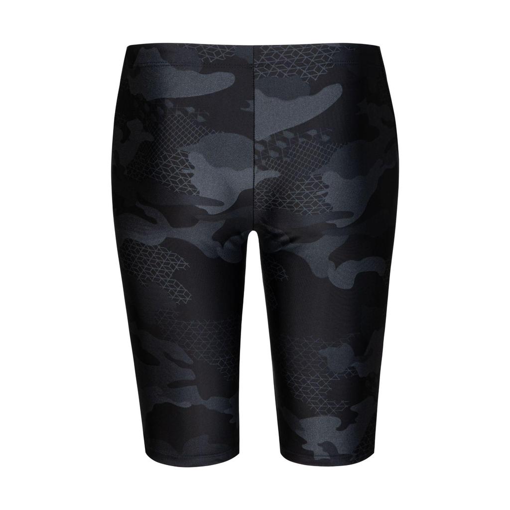 Men's Long Camouflage Swim Trunks & Cap Set - Quick-Drying, Breathable, Conservative Fit