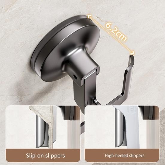 Wall Mounted Slipper Hook No Drilling Shoe Rack with Push-to-Lock Vacuum Seal Quick Dry Slipper Organizer Hook Waterproof Flip-Flops Hook for Bathroom