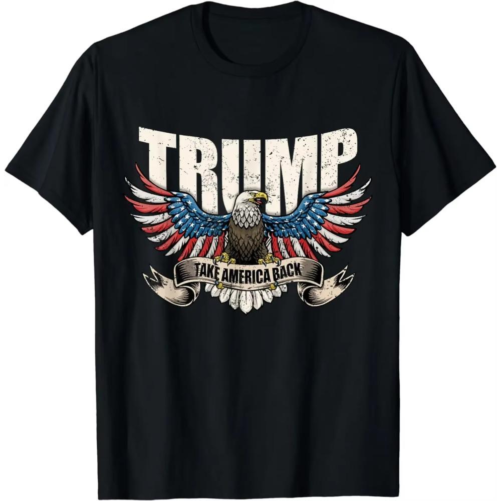 Trump 2024 Flag Take America Back Men Women  T-Shirt Men Clothing Streetwear Graphic T Shirts Camisas