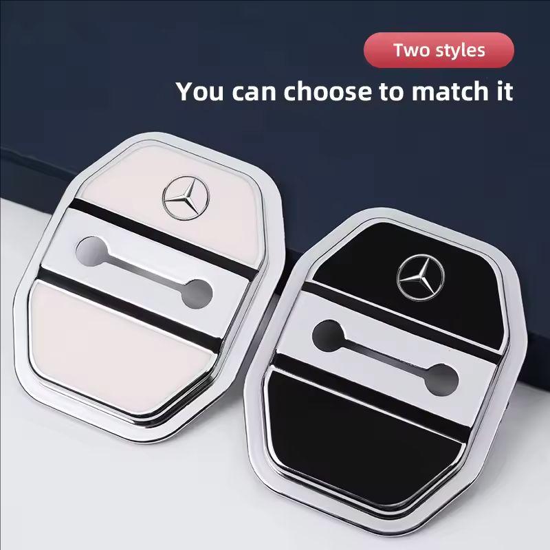 4Pcs Silicone Car Door Lock Buckle Protector Cover For Mercedes Benz AMG W168 W204 W205 W203 W211 W212 W213 W201 W210 GLA GLC BGHKM1
