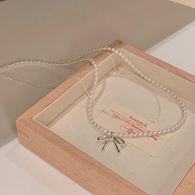 French Retro Double-Layer Pearl & Millet Bead Choker Necklace