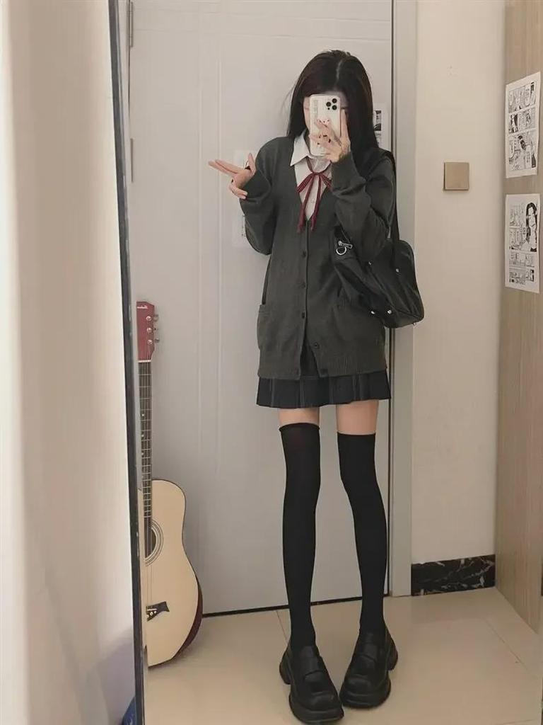 Kawashima Original japanischer Strickcardigan im College-Stil – einfarbige Pulloverjacke für Herbst/Winter