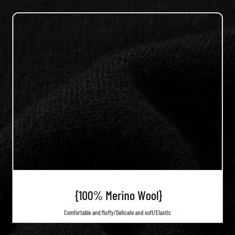 TUHUANG Women's Round Neck Pure Wool Embroidered Pullover Sweater