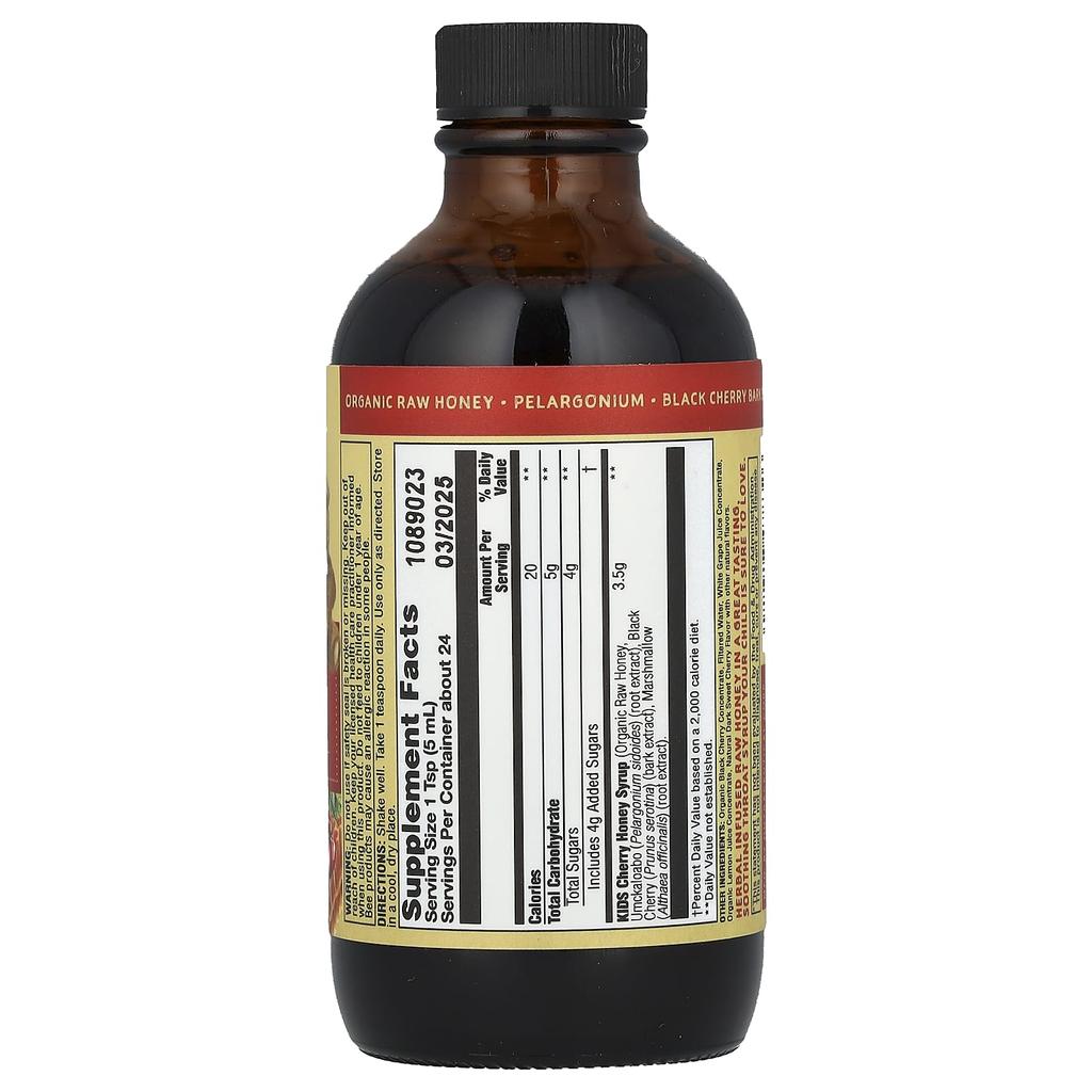 Zand, Children's, Throat Soothing Syrup, Cherry and Honey, 4 fl oz (118 ml)