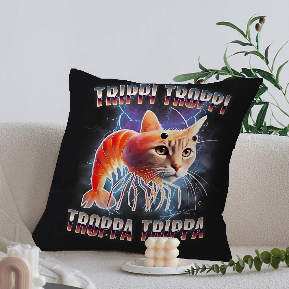 I-ITALIANS B-Brainrot Creative Animal Maple Design Cushion Cover Happy Autumn Harvest Decor Holiday Decorati Pillow Cover