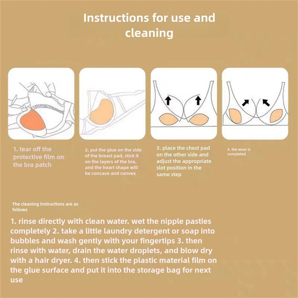 1 Pair Double Sided Adhesive Sticky Bra Inserts Push Up Swimsuit Bikini Cup Enhancer Self Adhesive Women Bra Silicone Inserts