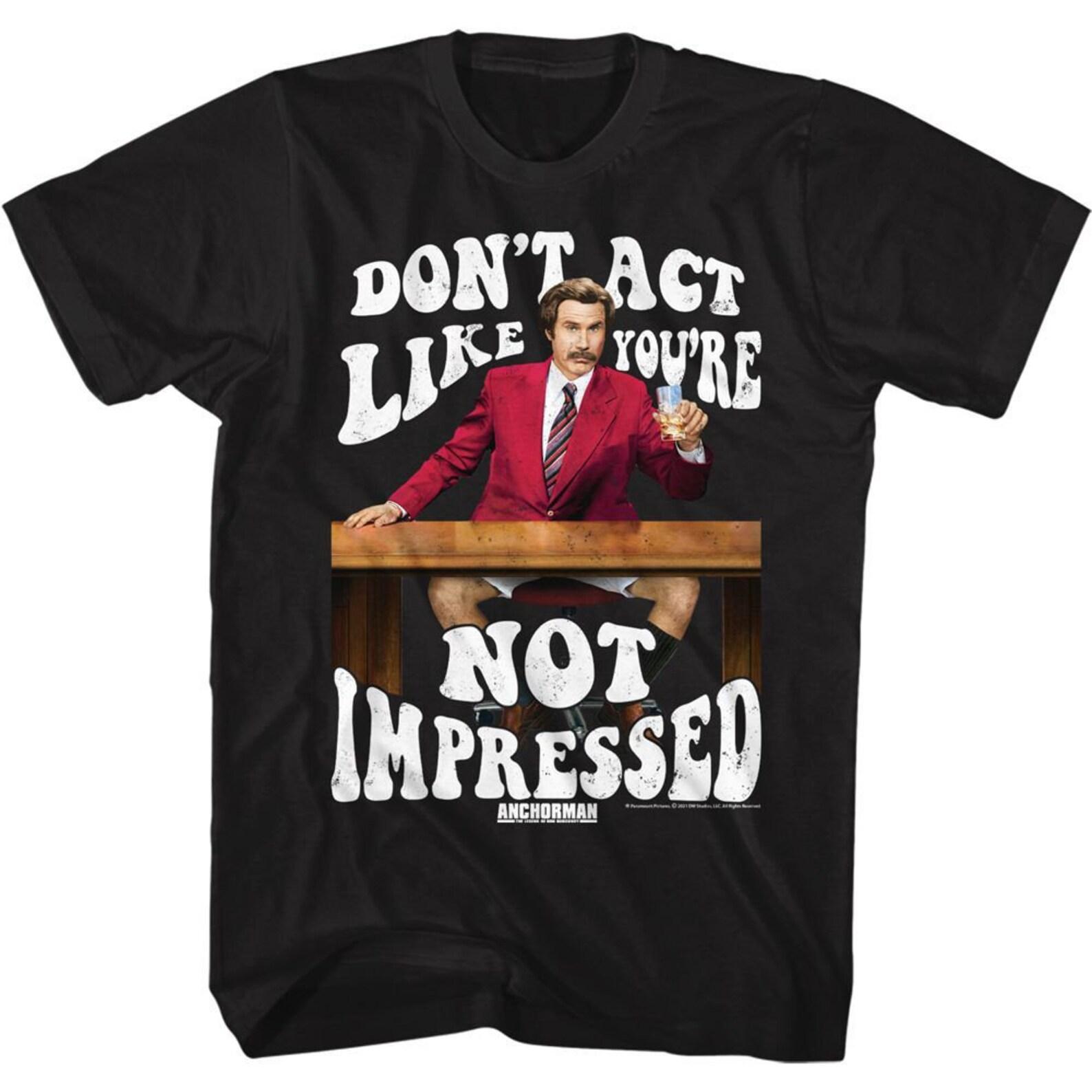 Anchorman Not Impressed Black T-Shirt S