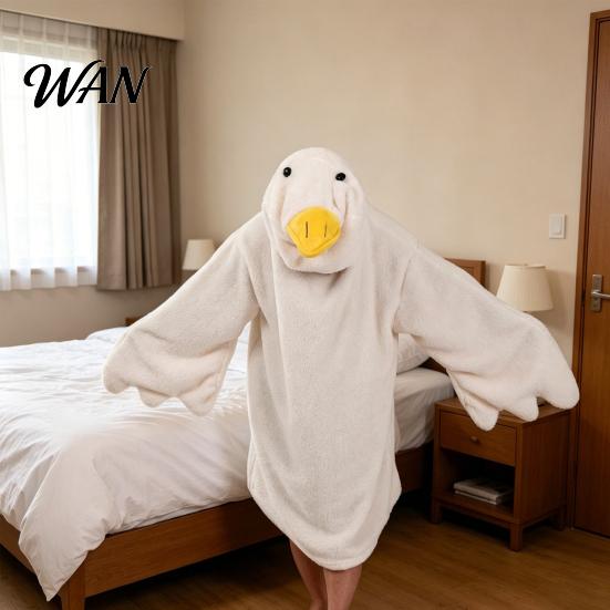 Roliga Djurpyjamaser Rolig Gås Anka Kostym för Barn Vuxna, Pyjamas med Huvuva Onesie Pyjamaser, Mjuk Plysch Bärbar Filt, Halloween Cosplay Varm