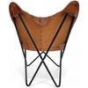 Leather Butterfly Chair || Folding Chair for Home Décor || Leather Recliner Chairs for Living Room (Cover with Black Leg)