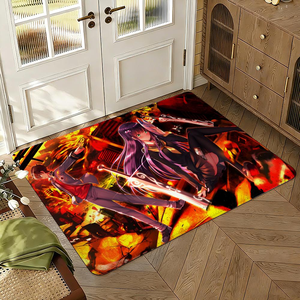 Twin Star Exorcists Floor Mat Soft Thickened Absorbent Non-Slip Bedroom Living Room Door Mat Home Decor Flannel Rugs