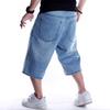 Blugi Hip-Hop Europeni și Americani Pantaloni Scurți pentru Bărbați Pantaloni Largi Cropped Mărimi Plus Grase Mărimi Plus Pantaloni de Lungime Medie Pantaloni de Skateboarding Vară