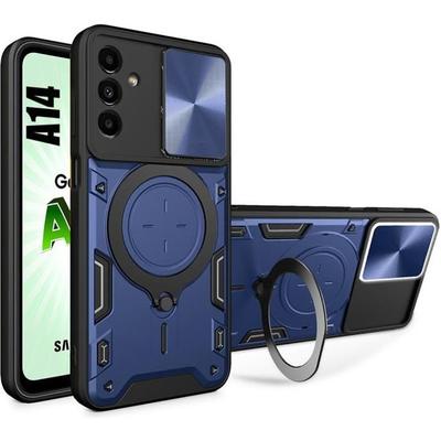 Protective Case - BOOLING - for Samsung Galaxy A14 4G-5G - Navy Blue - Shockproof - Rigid