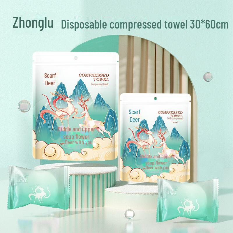 Очень большие одноразовые хлопковые полотенца для лица для женщин - толстые, сжатые, портативные Single Piece