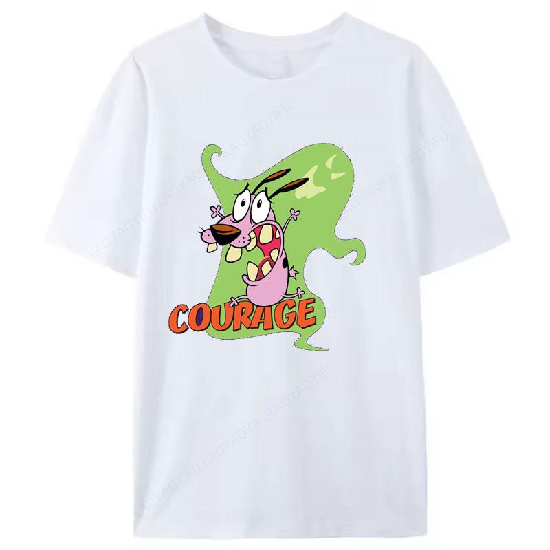 Courage The Cowardly Dog Animated Movie Promo Nerd T Shirt 2025 Summer New Arrival for Kids Gifts Clothes Camisa Creativity Tee