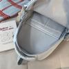 Nylon Plaid Backpack Women's Fashionable Casual School Bag Lightweight Travel Rucksack with Multiple Pockets