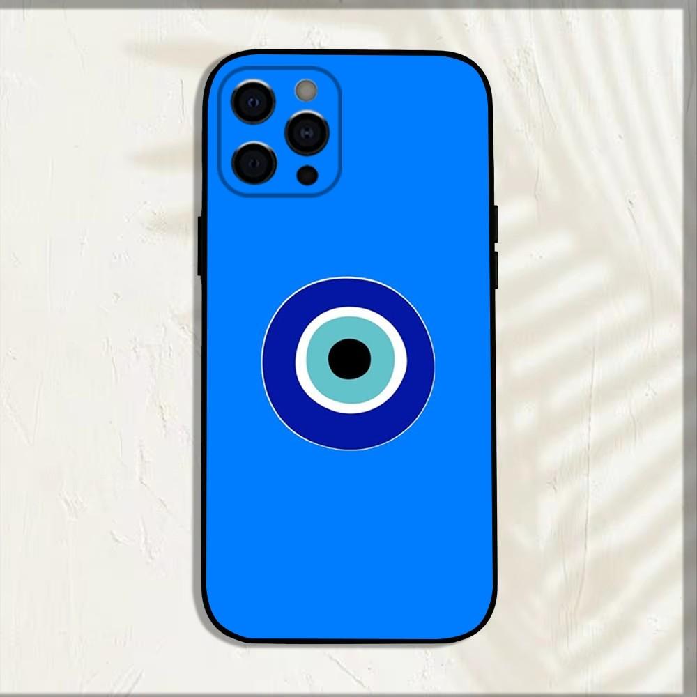 Turkish Lucky Blue Evil Eye Phone Case For iPhone 15,14,13,12,11,Pro,X,XS,Max,XR,Plus,Mini Soft Black Cover