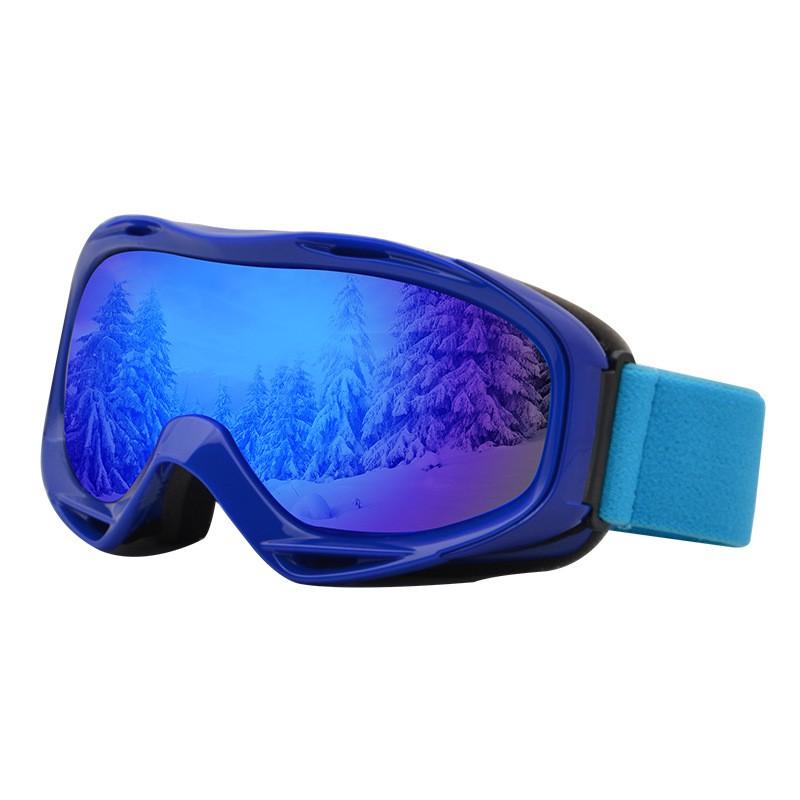 Adult Ski Goggles Snowboarding Hiking Double-Layer Anti-Fog Windproof UV Protection TPU Lens Black Blue Red