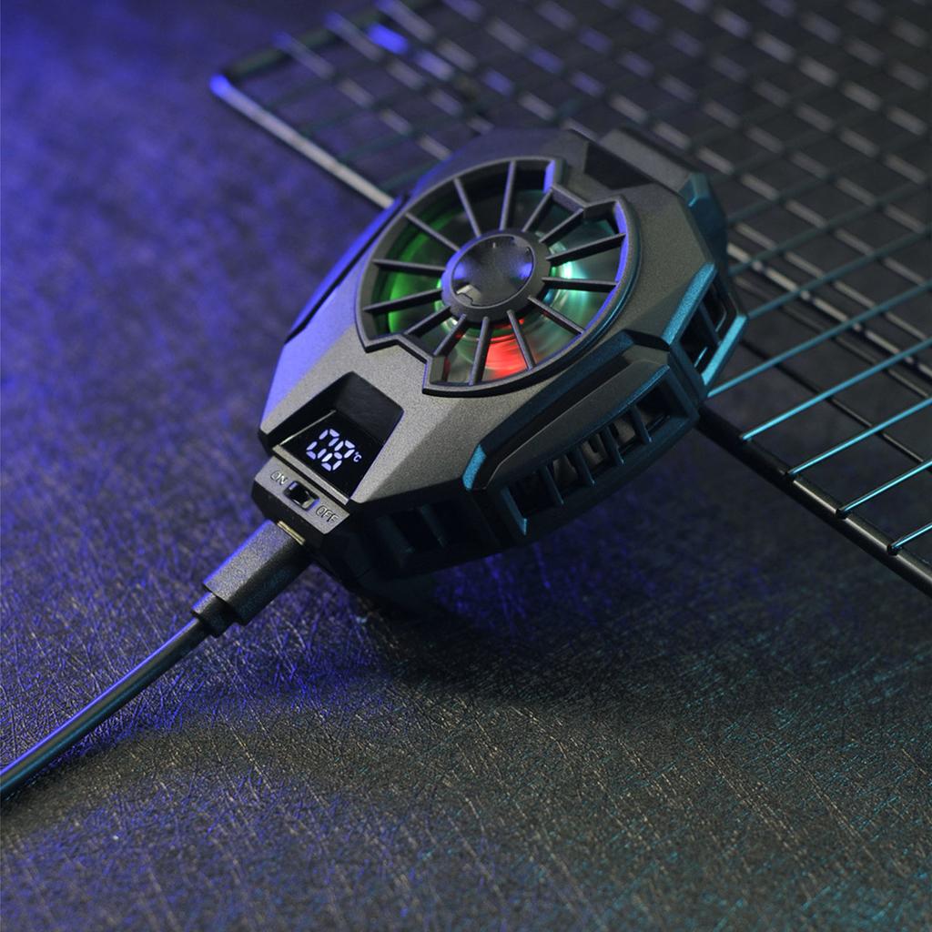 Radiator Semiconductor Phone Fan Clip on Efficient ABS Digital Display Mobile Phone Cooler Good Heat Dissipation for Cellphone