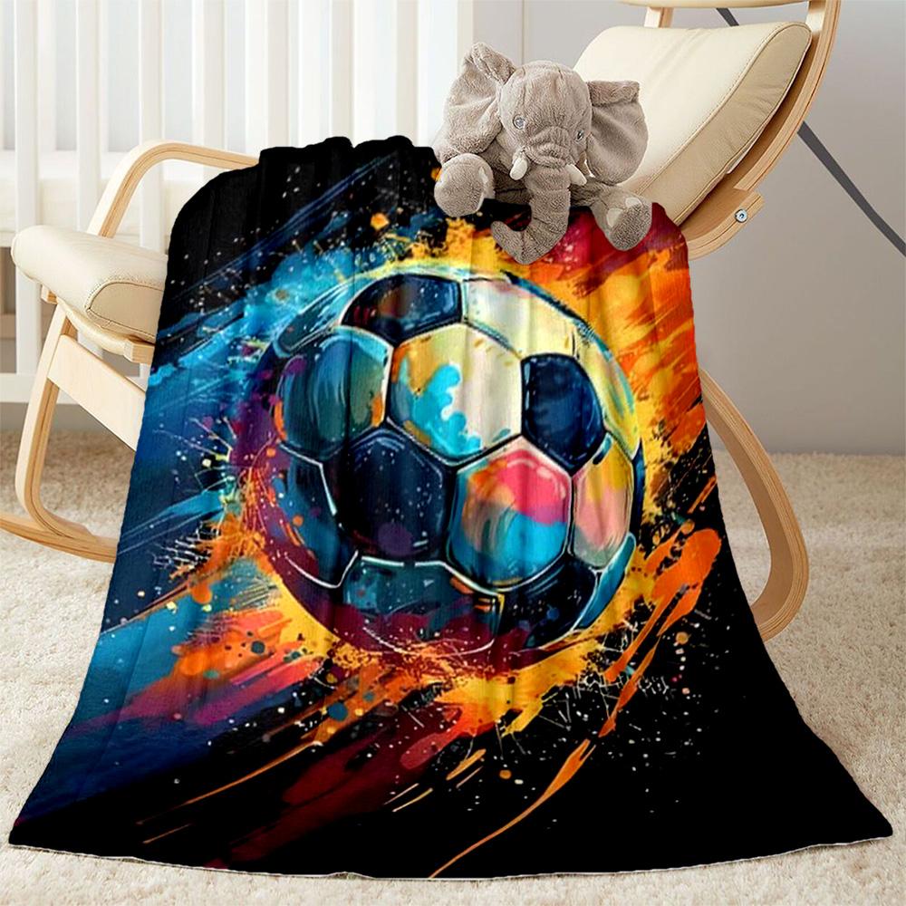 1pc Soccer Ball Blanket Comfortable Soft Lightweight Multi Purpose Blanket Travel Camping Picnics Sofa Office Bed Living Room Gift Friends Family