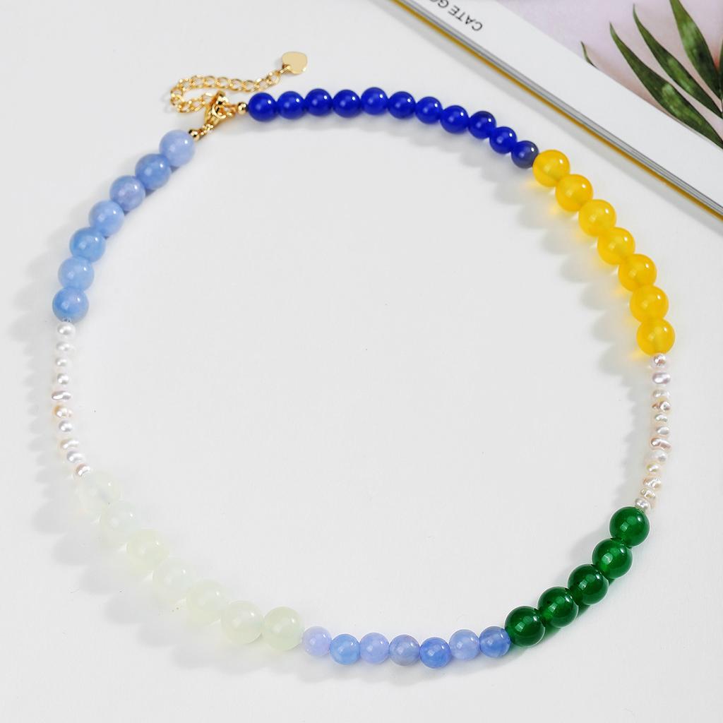 Natural crystal necklace, irregular pearl necklace, Bohemian bead necklace, jewelry