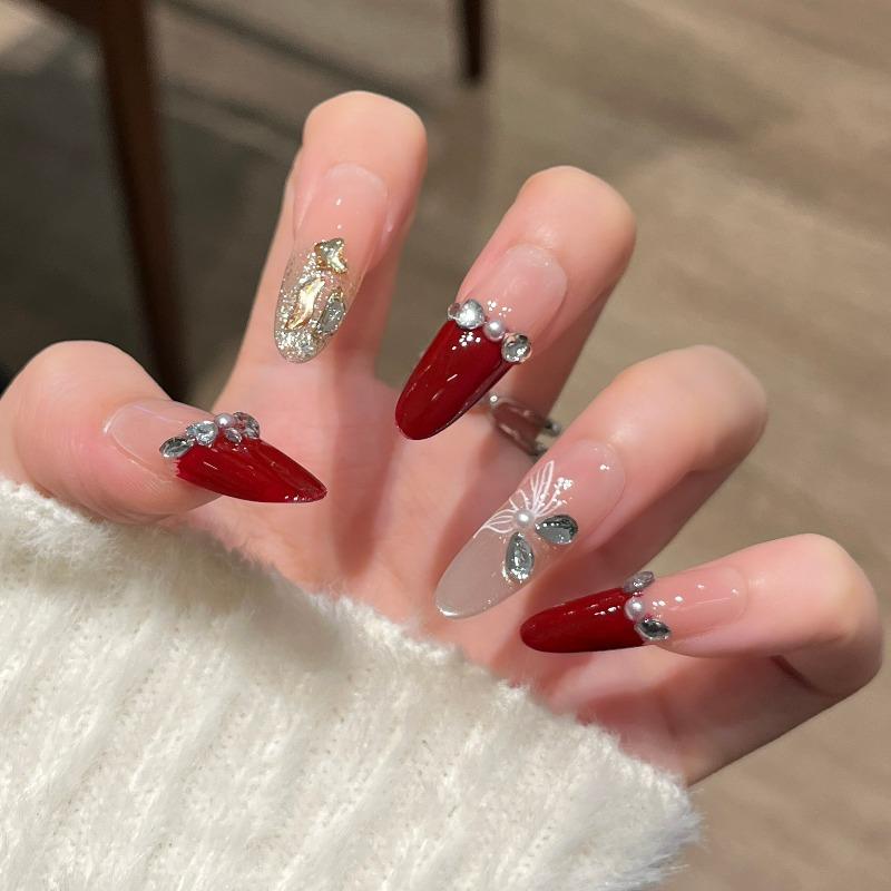 Cat's Eye Wearing Nail Pure Hand-made Nail Piece Fake Nail Wearing Nail Piece Advanced Sense Thin Dog Long