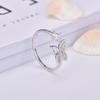 Buyee 925 Silver Sweet Ring Finger Cute Butterfly White Zircon Open Ring for Women Fashion Trend Fine Jewelry Circle
