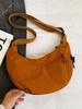 Simple Nylon Crossbody Bag With Inner Zipper Compartments For College Students